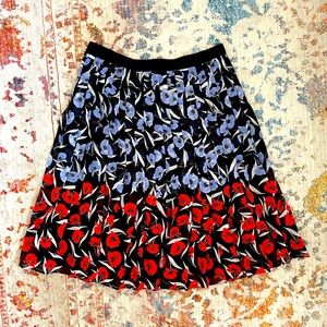 Ann Taylor Floral Pleated Skirt